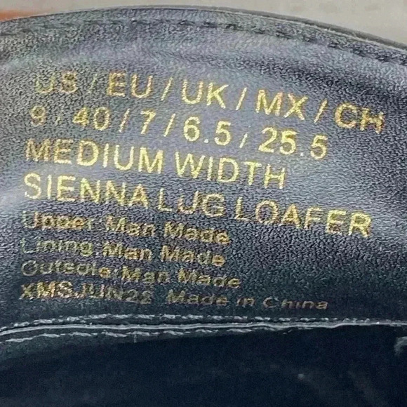 Reaction Kenneth Cole Black Sienna Lug Loafer Womens Size 9 Chunky - Picture 7 of 8